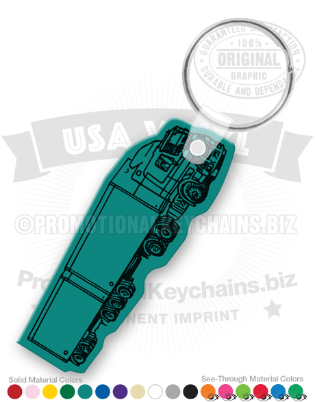 Double-Trainler Semi Truck Vinyl Keychain
