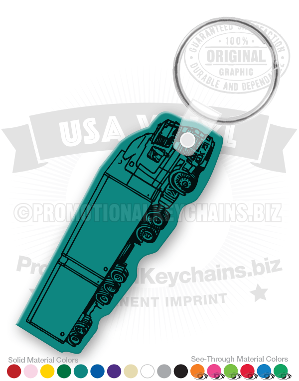Double-Trainler Semi Truck Vinyl Keychain