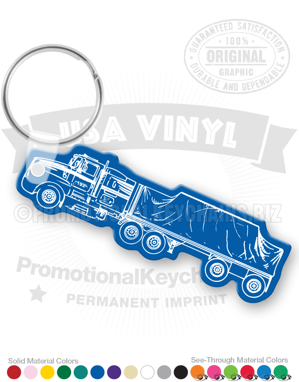 Flatbed Hauler Semi Truck Vinyl Keychain