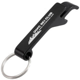 Black Flip Top bottle opener keychain with customized engraving