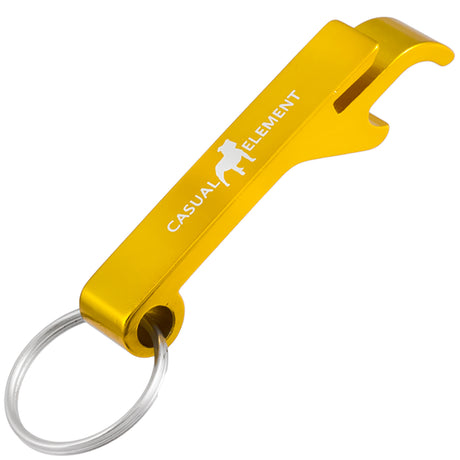 Gold Flip Top bottle opener keychain with customized engraving