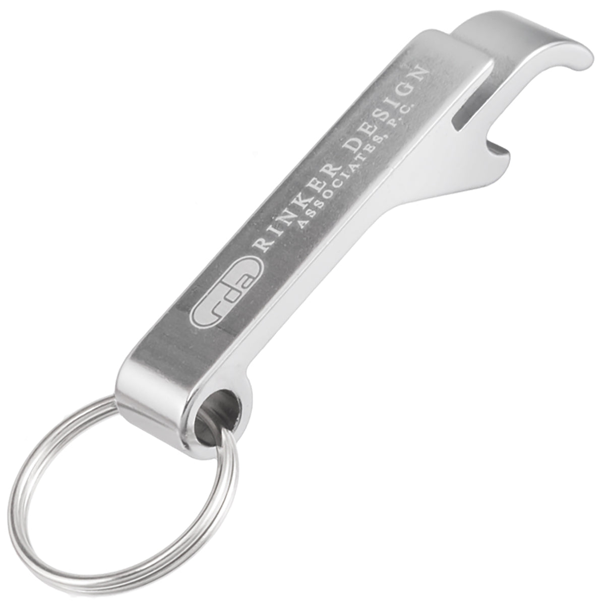 Silver Flip Top bottle opener keychain with customized engraving