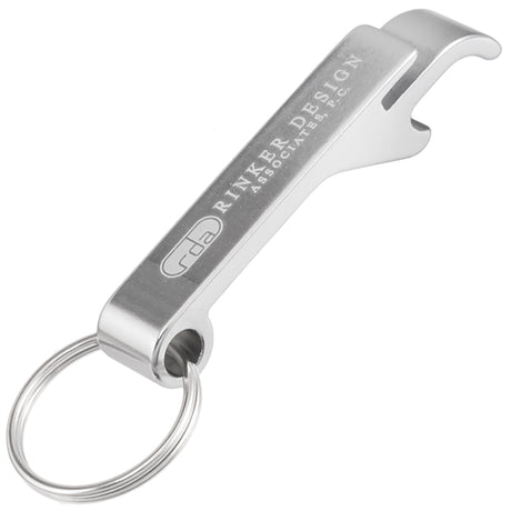 Silver Flip Top bottle opener keychain with customized engraving