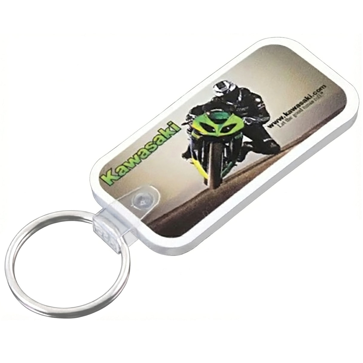 Rounded rectangle keychain with custom full color imprint