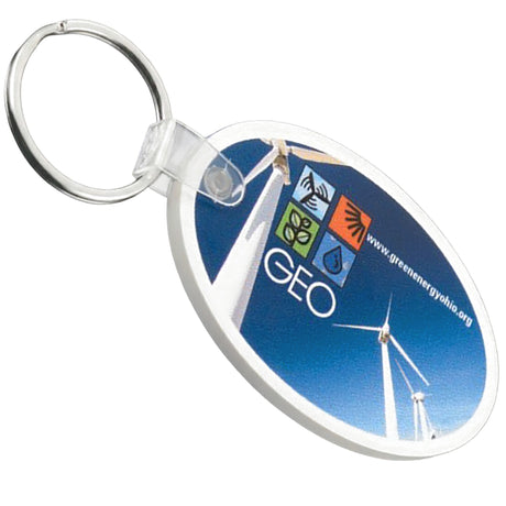 Oval keychain with a custom full color imprint