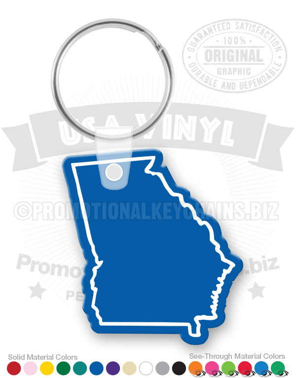 Georgia State Vinyl Keychain