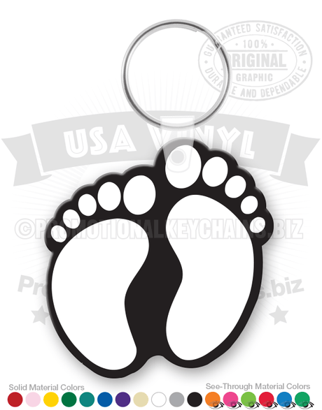 Human Footprints Vinyl Keychain