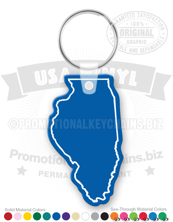Illinois State Vinyl Keychain