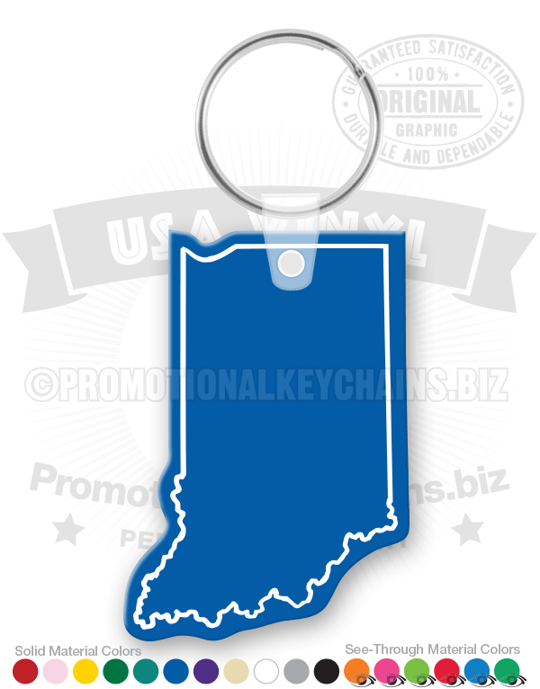 Indiana State Vinyl Keychain