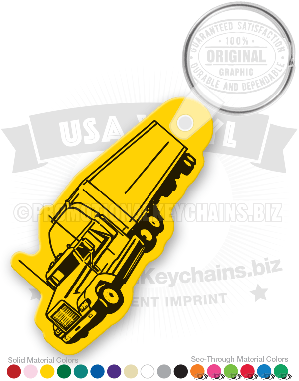 Long Haul 18-Wheeler Truck Vinyl Keychain