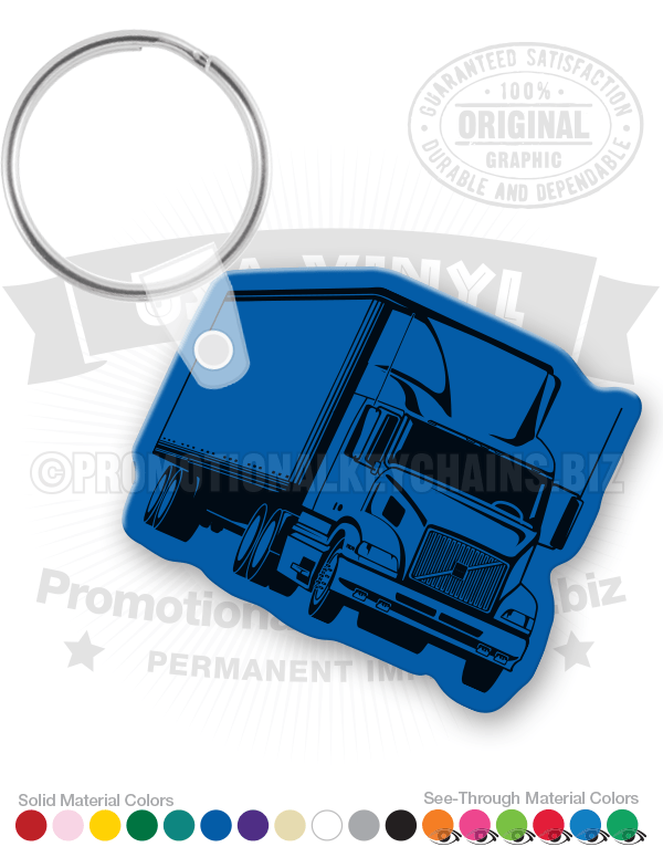Long Haul Semi Truck (3/4 View) Vinyl Keychain