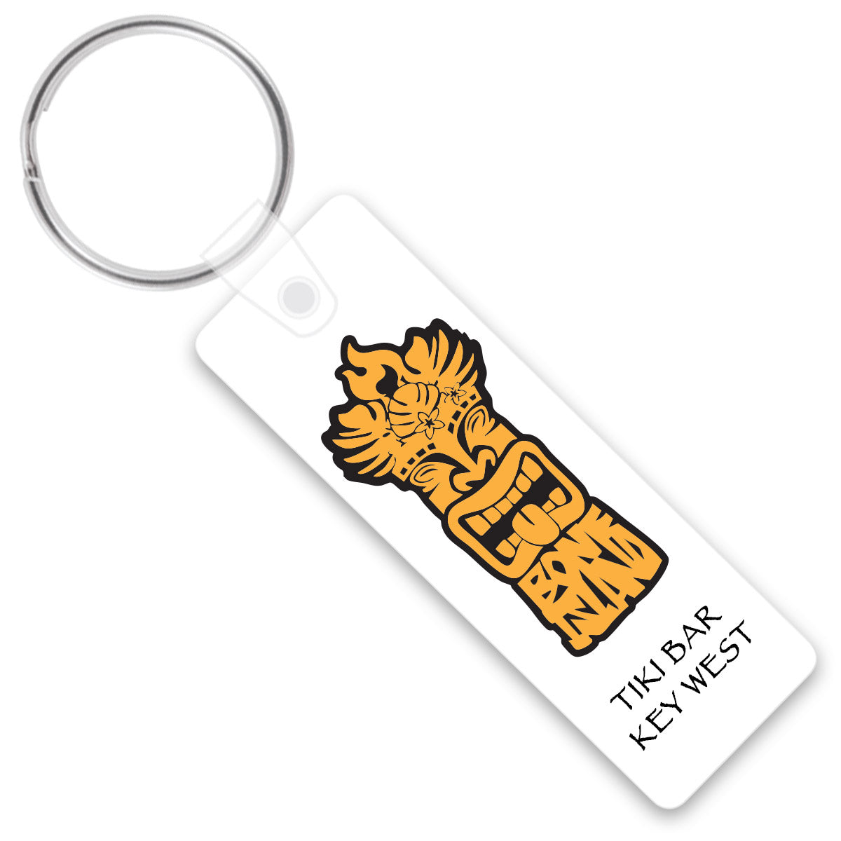 White long rectangle keychain 