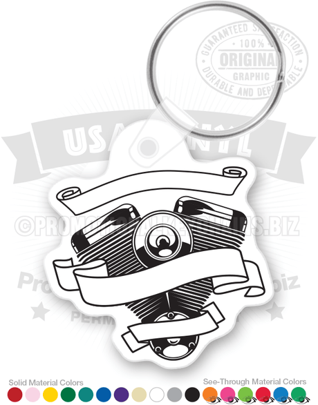Motorcycle Engine Vinyl Keychain PK1542