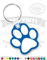Blue paw print vinyl keychain