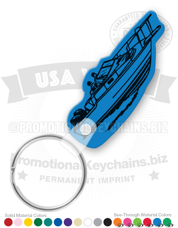Powerboat Vinyl Keychain