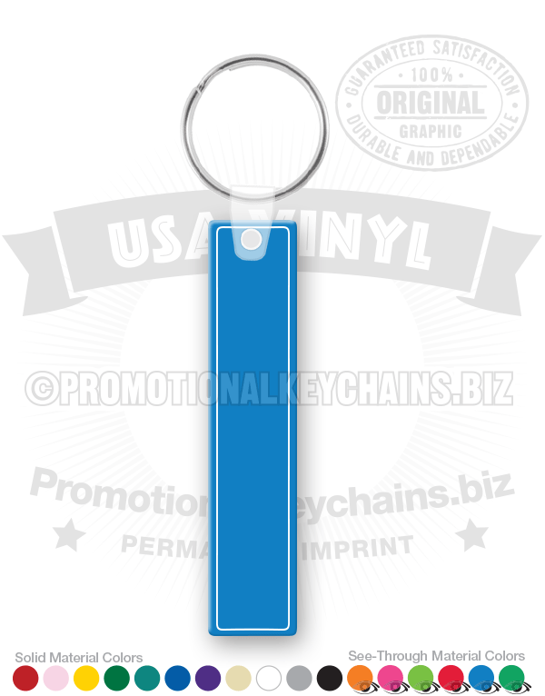 Rectangle Tag Vinyl Keychain