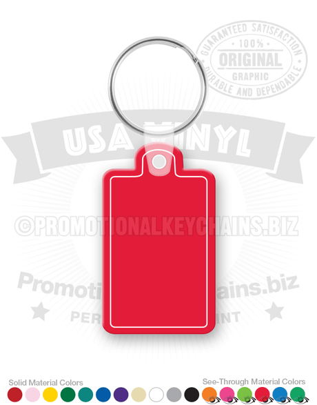 Rectangle with Tab Vinyl Keychain PK6308