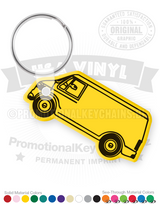 Yellow service van vinyl keychain pk5359