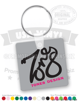 Square Vinyl Business Keychain