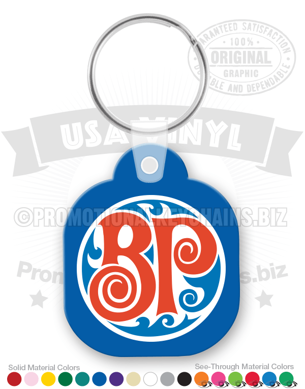 Square With Round Corners Vinyl Keychain