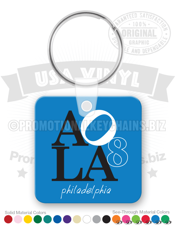 Square With Round Corners Vinyl Keychain