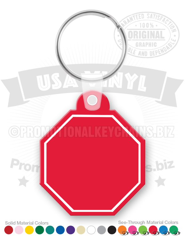 Stop Sign With Tab Vinyl Keychain
