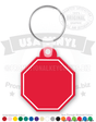 Stop Sign With Tab Vinyl Keychain
