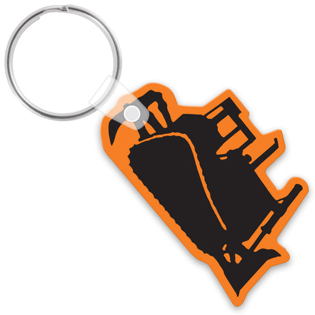 Orange bulldozer keychain