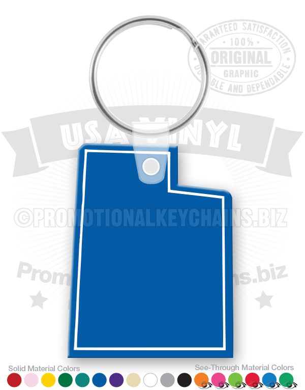 Utah State Vinyl Keychain - Custom Printed – PromotionalKeychains.biz