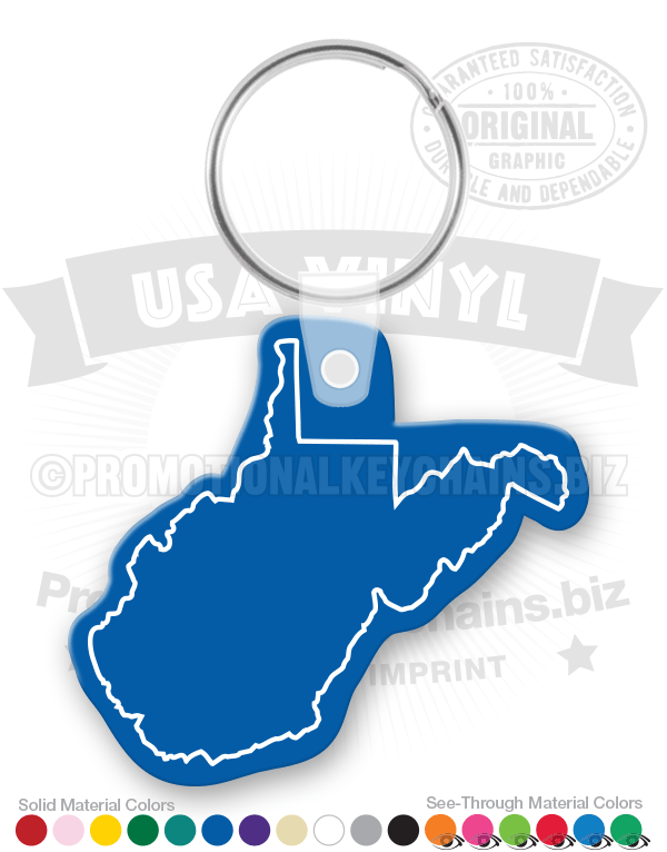 West Virginia State Vinyl Keychain