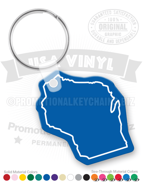 Wisconsin State Vinyl Keychain