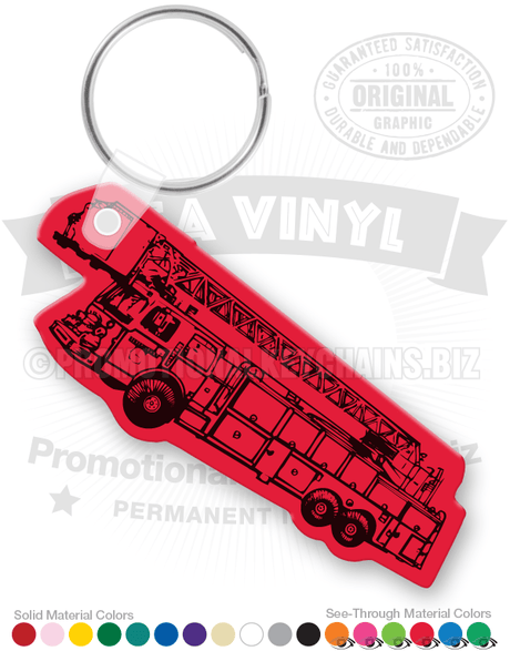 Aerial Ladder Fire Engine Vinyl Keychain