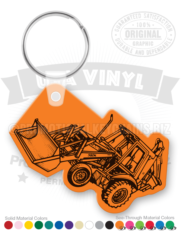 Backhoe Keychain Backhoe Vinyl Keychain - Custom Printed – PromotionalKeychains.biz