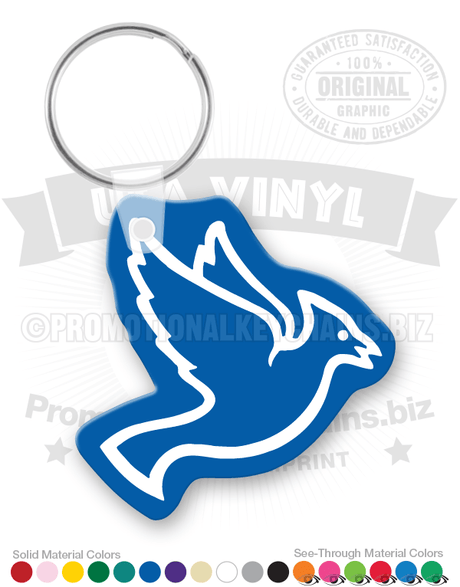 Blue Jay Bird Vinyl Keychain