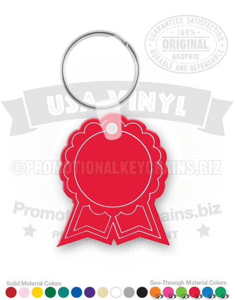 Award Ribbon Vinyl Keychain PK6135