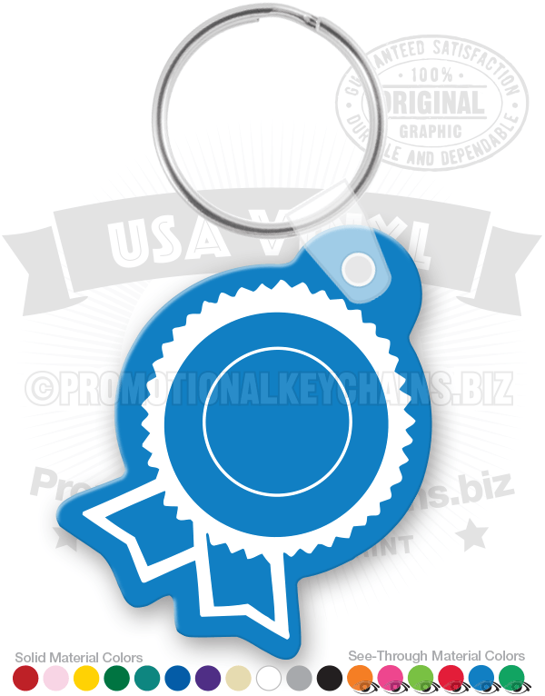 Award Ribbon Vinyl Keychain PK7923