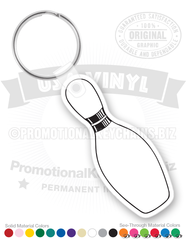 Bowling Pin Vinyl Keychain