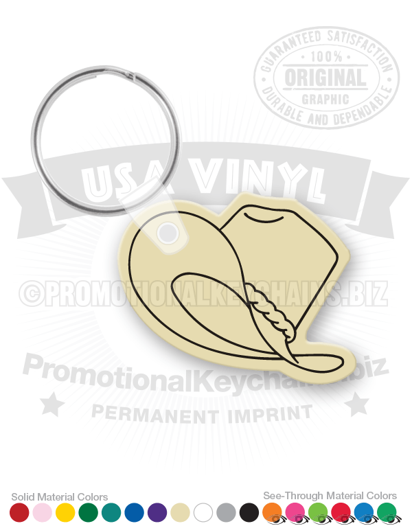 Braided Band Western Hat Vinyl Keychain