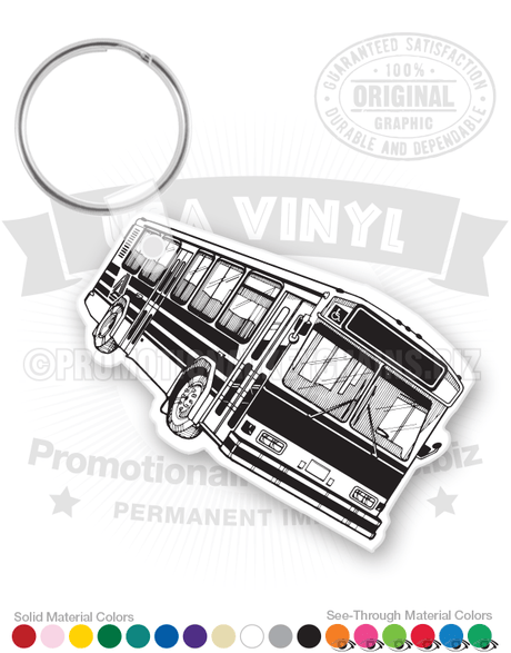 Circa 80's - 90's Bus Vinyl Keychain PK4572