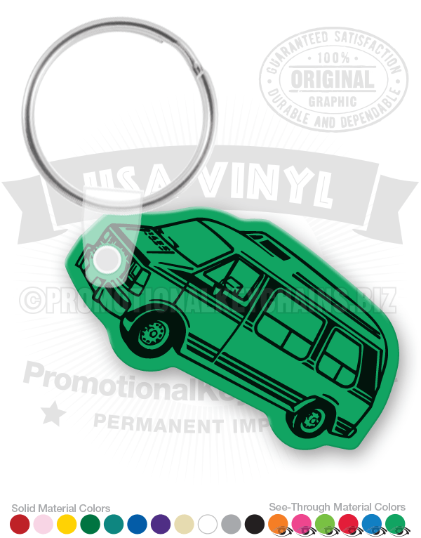 Camper Van Vinyl Keychain