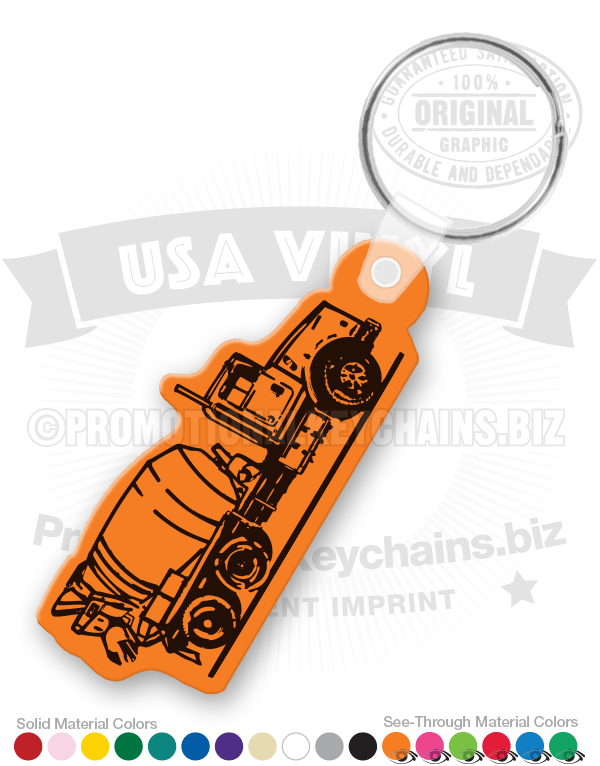 Cement Truck Vinyl Keychain