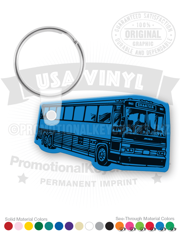 Charter Bus Vinyl Keychain