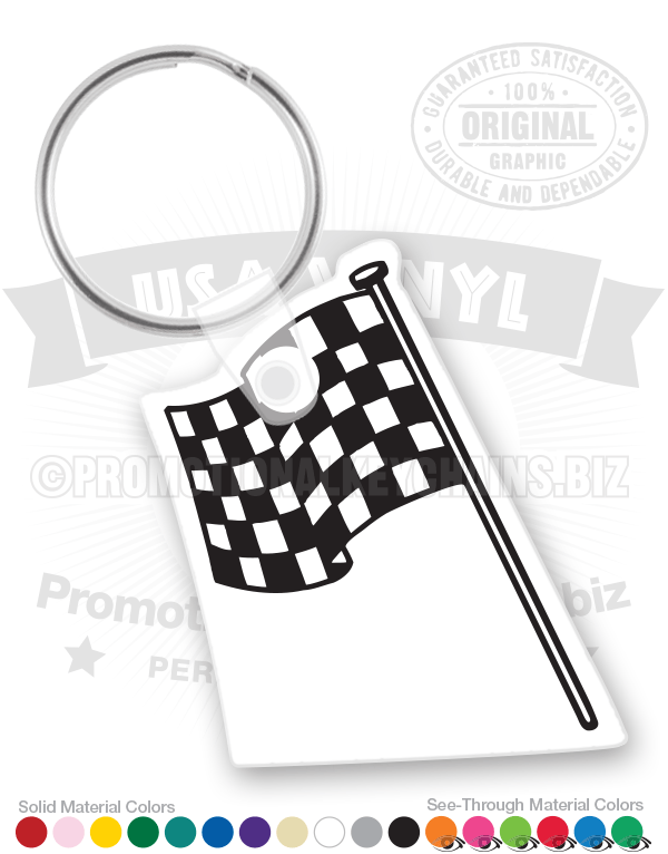Checkered Flag Vinyl Keychain
