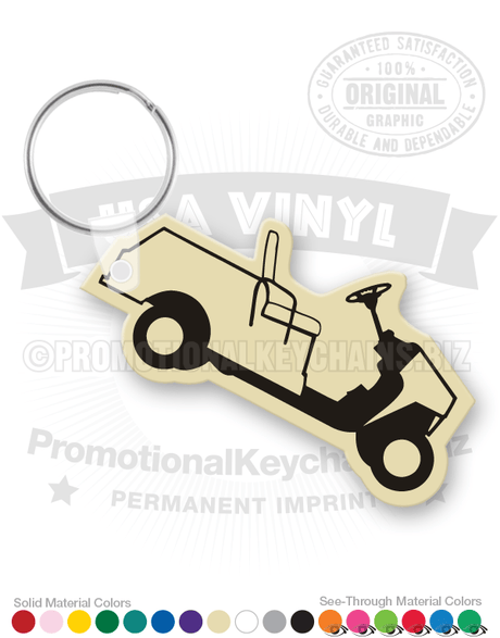 Classic Open Golf Cart Vinyl Keychain