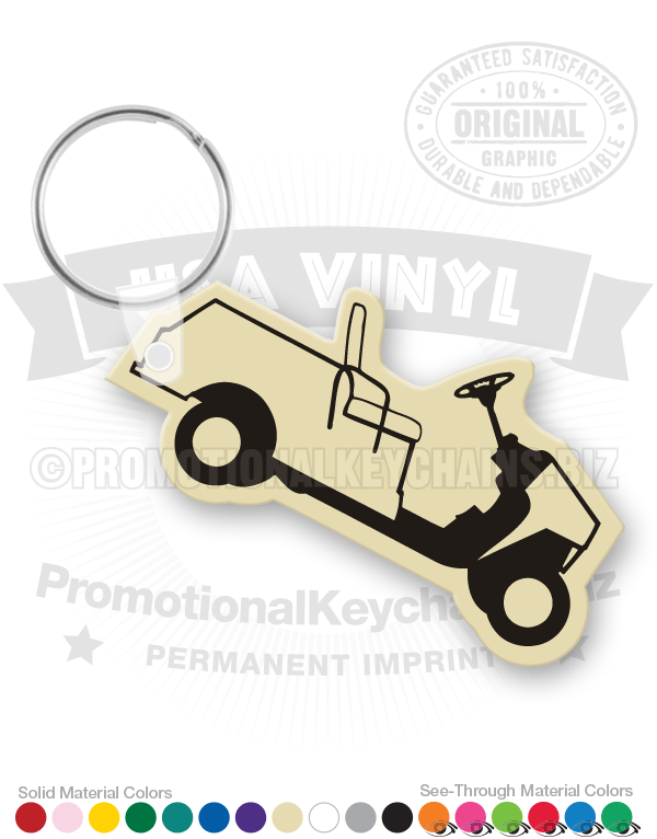 Classic Open Golf Cart Vinyl Keychain