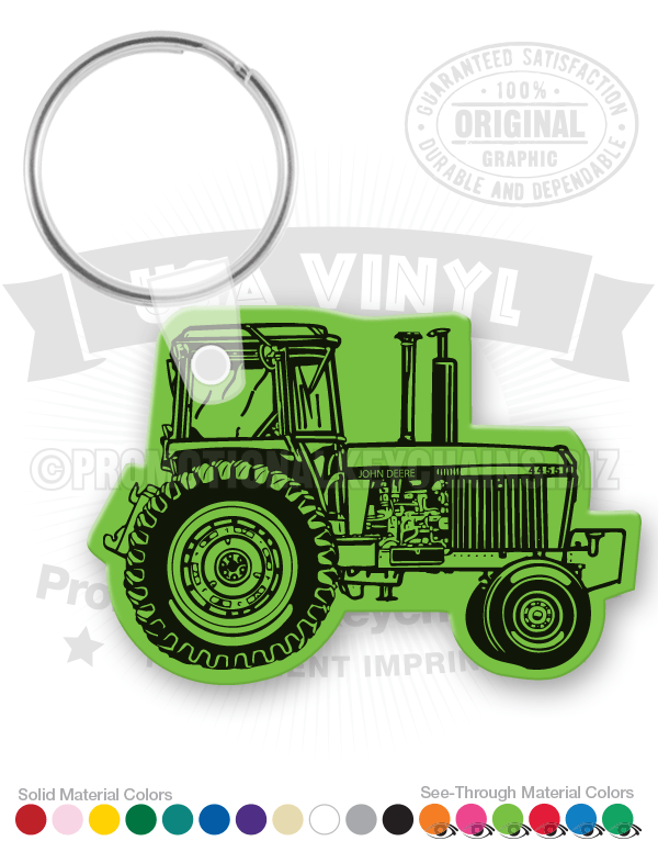 Classic Row-Crop Tractor Vinyl Keychain