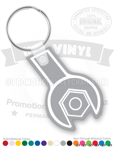 Combination Wrench and Bolt Vinyl Keychain