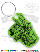 Commercial Front Loader Trash Truck Vinyl Keychain