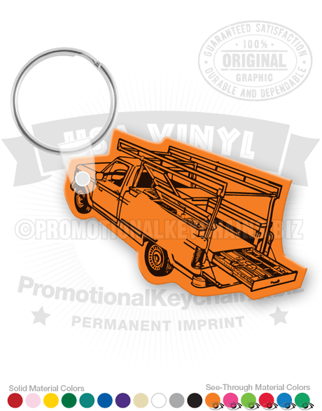 Contractor Utility Truck Vinyl Keychain
