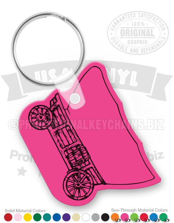 Covered Wagon Vinyl Keychain